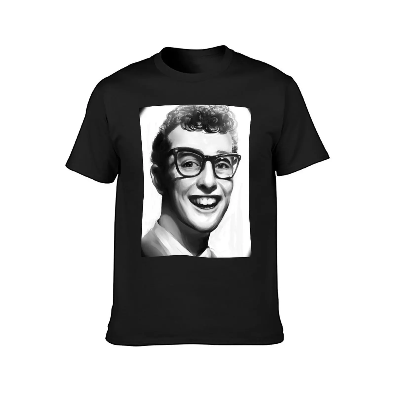 Buddy Holly Portrait T-Shirt cute tops boys whites mens cotton t shirts