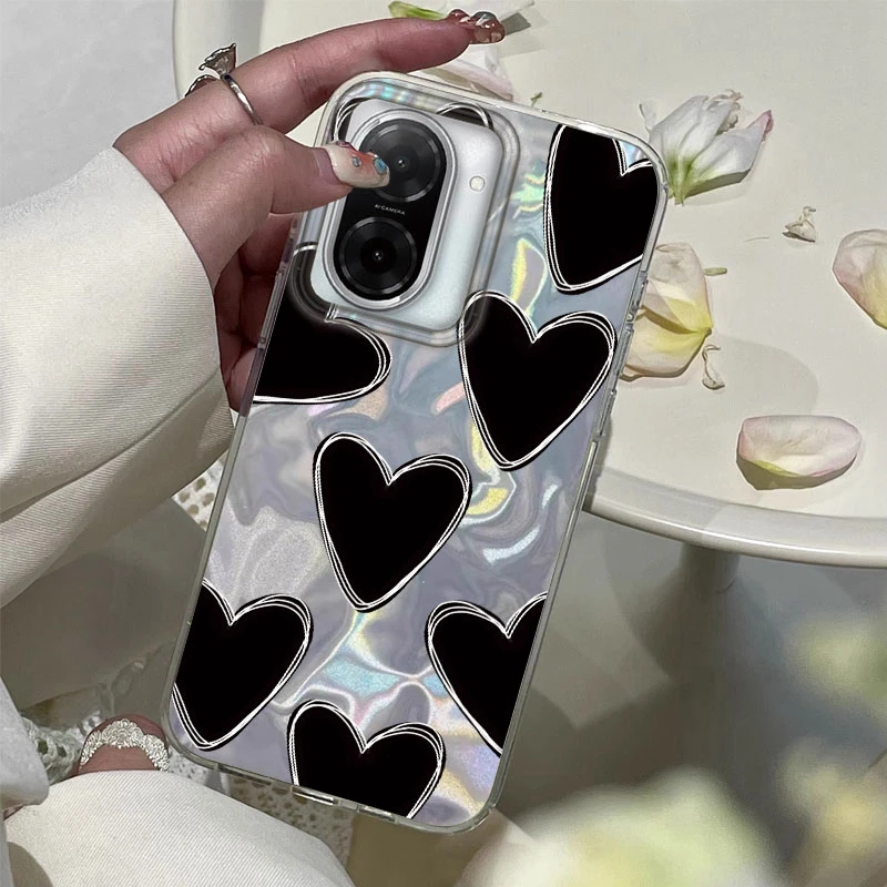 Casing Ponsel Hati Cinta Romantis Modis untuk Redmi Note 14 13 12 11 10 Pro Plus 10S 11S 12S 14S A5 A3 A3X A1 A2 14C 13C Sampul Lembut