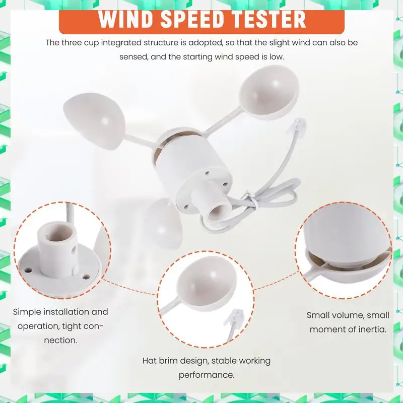 

3C Electron WH-SP-WS01 Анемометр Прибор для измерения скорости ветра Датчик скорости ветра Метеорологический инструмент для анемометра Misol