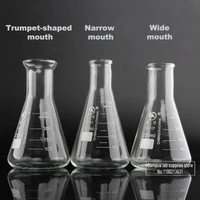 1 unidad de matraz Erlenmeyer cónico de vidrio de borosilicato de 50ml/100ml/150ml/200ml/250ml/300ml/500ml/1000ml para equipos químicos de laboratorio