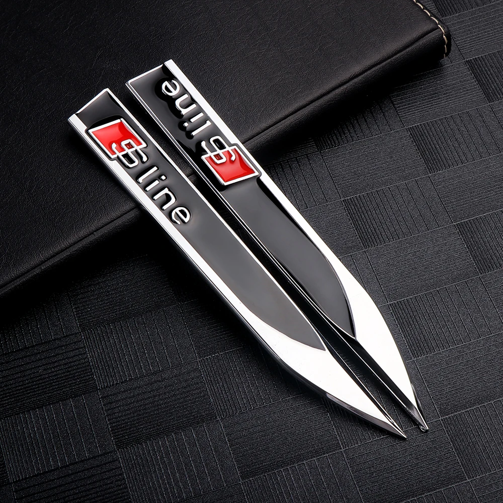 2Pcs Metal Car Side Fender Bumper Strip Protective Sticker For Audi A4 B7 A6 C7 B9 B6 A5 B8 C6 4F A5 A3 A1 Sline 8P A7 A8 S3 S4 view 3