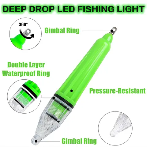 LED-fiskelampa Djupgående fiskelampor Vattentäta undervattensflimmerfiskelampor Glödande betelampa Fiskeredskap 8 best sales LED-bete - №4