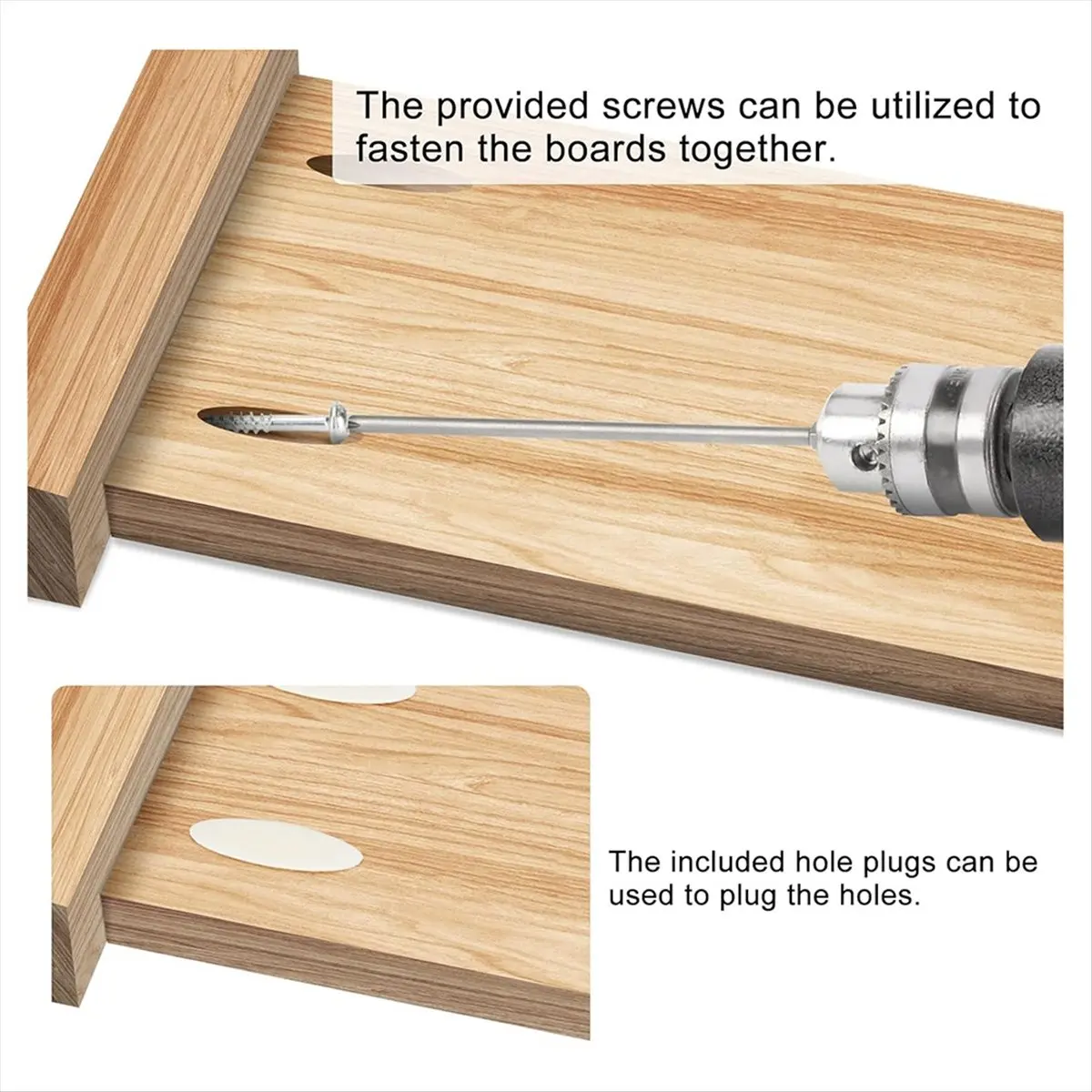 HITL Dowel Jig for Angled Dowel Joints, Dowel Jig Kit with Drill Bit,Hex Key, Stop Ring, Plastic Pocket Hole Plug and Screws