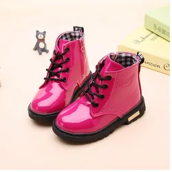 Kids Girls Boys Boots Non-slip Wear-resistant Soft Bottom Children Boys Girls Shoes Handsome Fashion Kids Warm Shoes