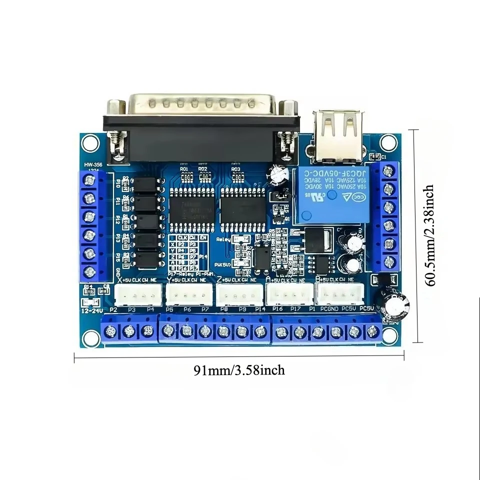 MACH3 CNC 5 Axis Stepper Motor Driver Interface Board with Optocoupler Isolation N132 for Engraving
