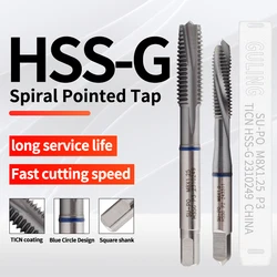 GULING HSS-G JIS Standard Spiral Pointed Tap M2 M2.5 M3 M4 M5 M6 M7 M8 M10 M12 Machine Screw Thread Taps For Stainless Steel