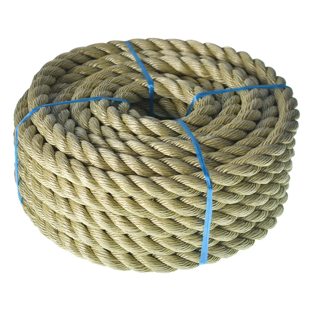 

3/4 Inch 50 Ft 3 Strand Rope Promanila Pptwisted Polypropylene Rope Cordage Sturdy and Durable Artificial Manila Rope