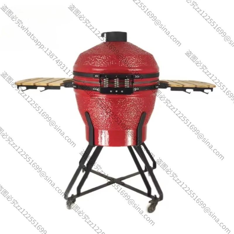 Suitable for Outdoor Ceramic Oven Carbon Charcoal Grill Portable Barbecue with Stainless Steel Mesh 24 Inches