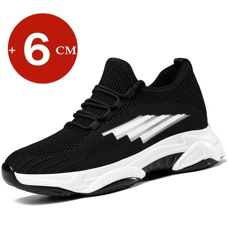 Summer Sneakers Men Elevator Shoes Height Increase Insole 6CM Daily Life Sports Man