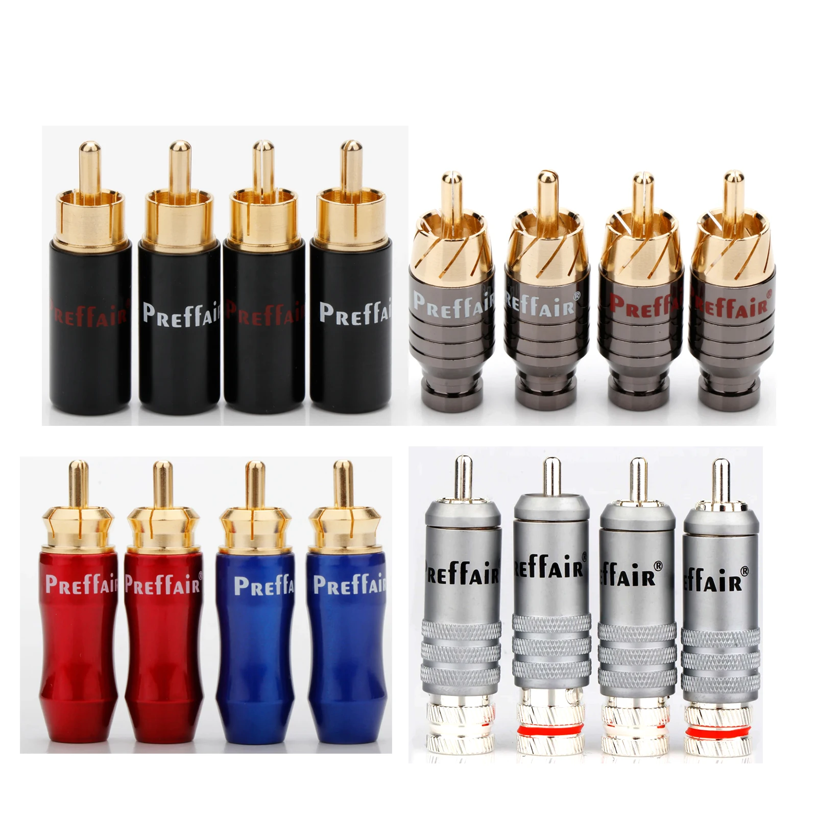 Preffair RCA Plug Gold Plated Solder RCA Connectors Audio Adapter DIY For Hifi Systems DAC