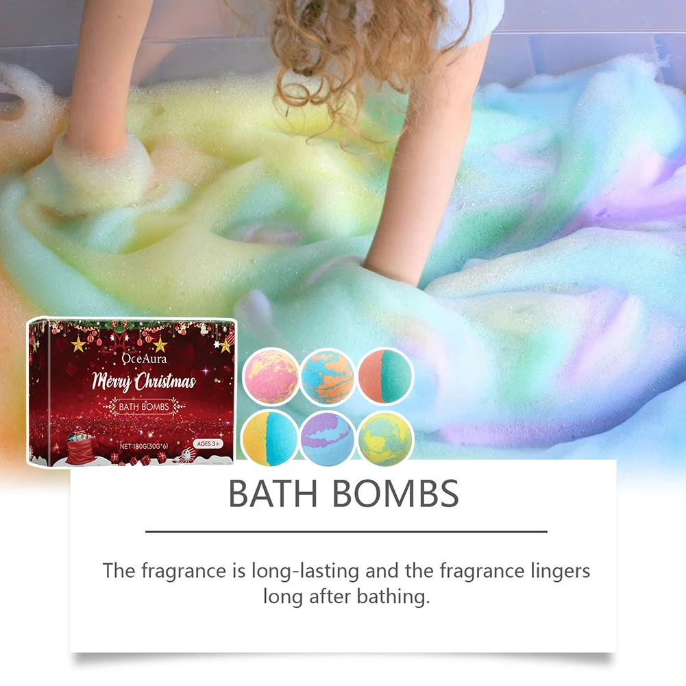 1/2/3Box Bath Bombs For Women Present Moisturizing Bubble Long-Lasting Fragrance Christmas Bath Salt Balls For Spa Relaxing Xmas