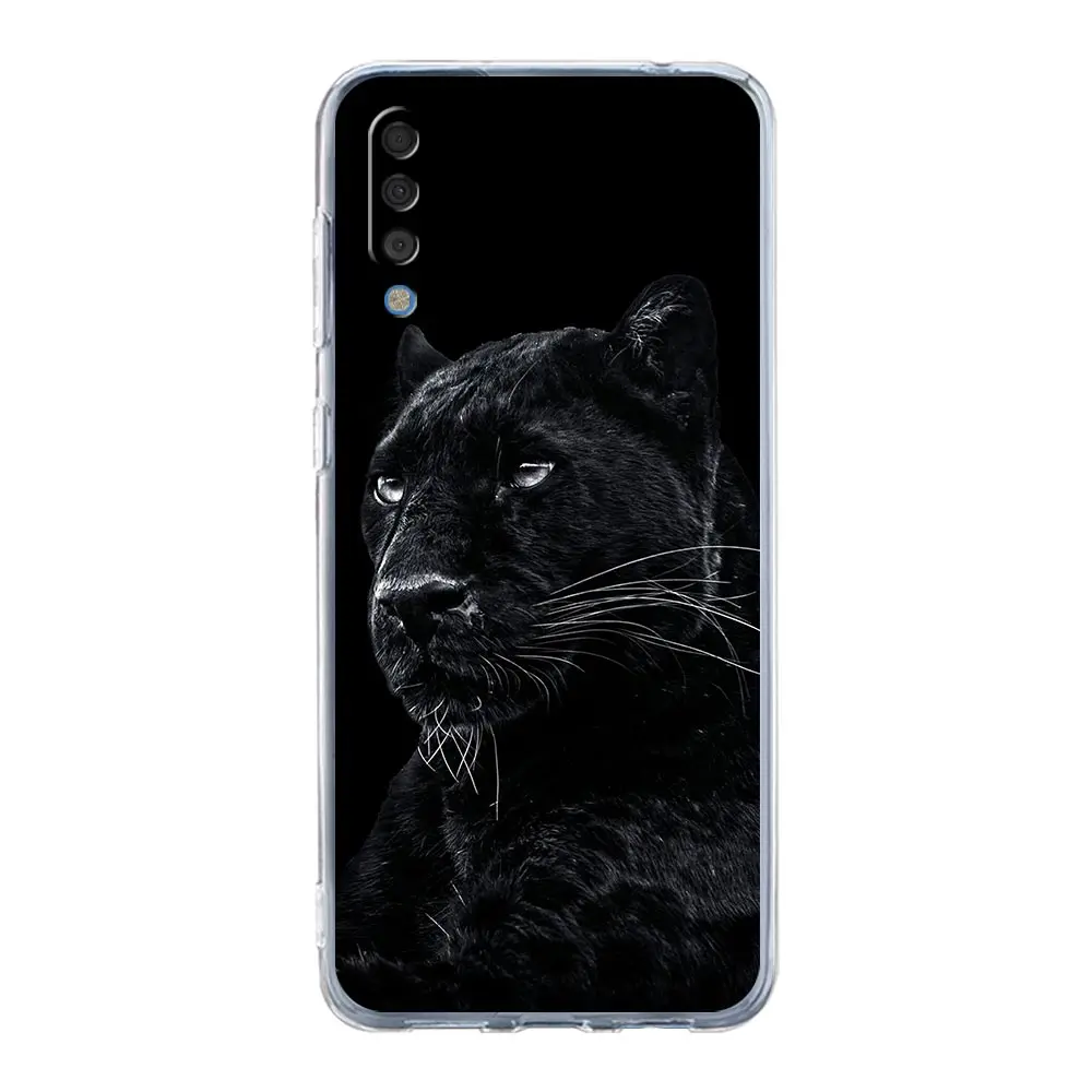 Black Cheetah Tiger Lion Animals Phone Case For Samsung A52 A50 A70 A30 A40 A20E A10S A20S A02S A04s A12 A22 A32 A72 5G Cover