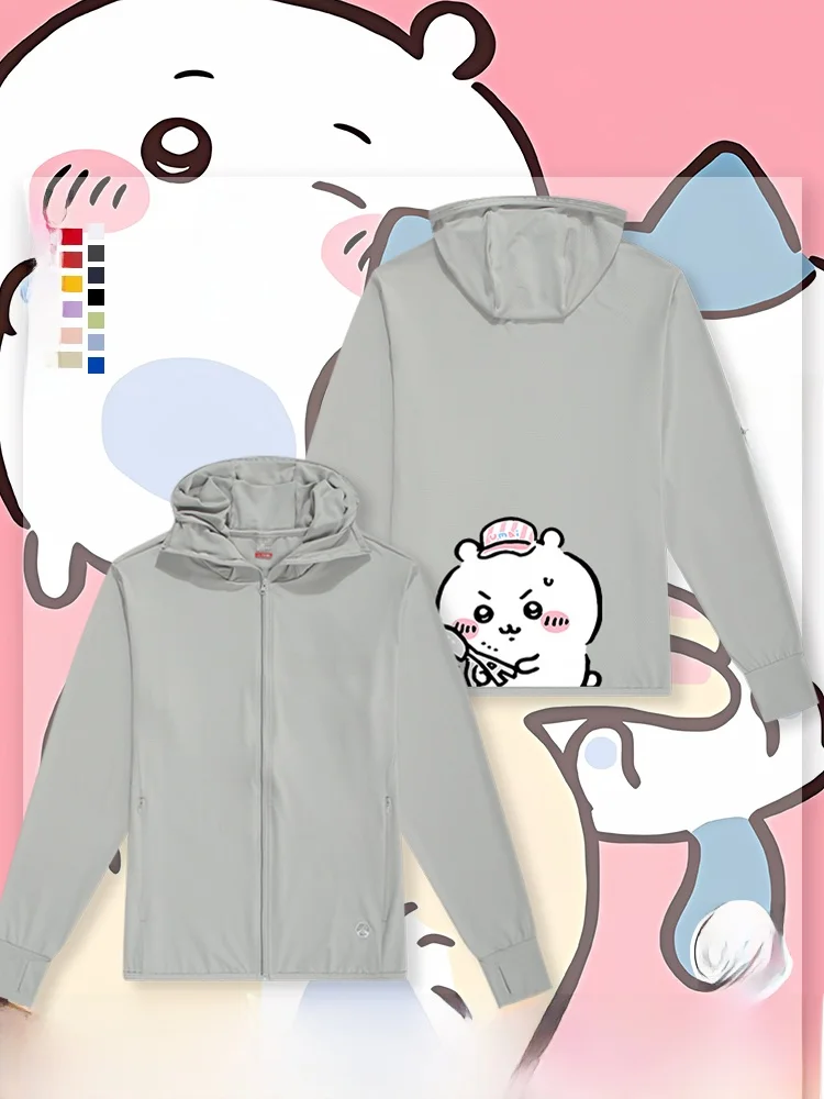 

Одежда для защиты от ультрафиолета на открытом воздухе с ароматом мороженого, бренд Usachi, модный молодежный принт, свободный крой, короткий рукав, застежка-молния