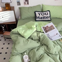 2025 New Washed Cotton Single Quilt Cover Solid Color Double Duvet Cover Skin Friendly and Comfortable Bedding 150x200 180x220