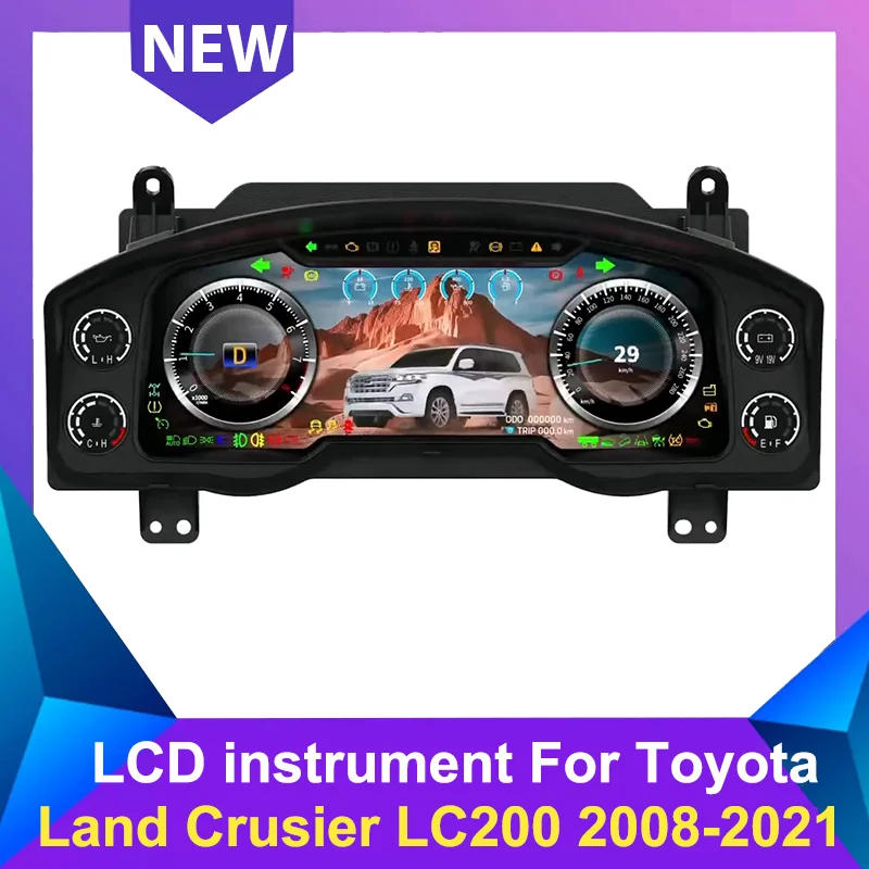 

LCD Digital Display Dashboard Panel For Toyota Land Crusier LC200 2008-2021 Instrument Cluster Cock Speedometer Headunit GPS