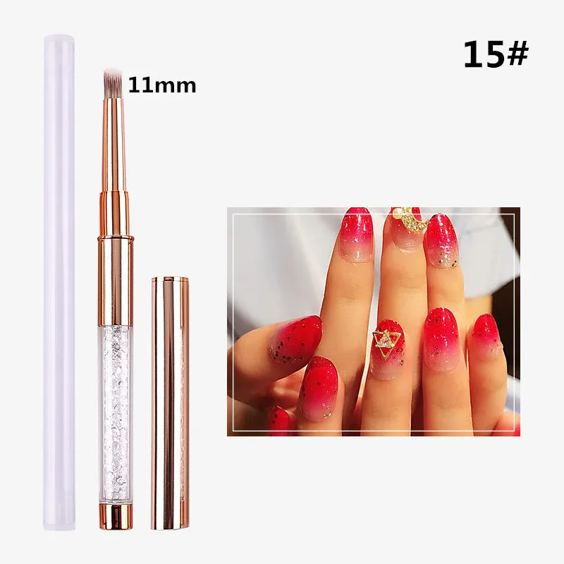 1/15 قطعة مسمار الفن جل الأشعة فوق البنفسجية من الأكريليك تمديد منشئ حجر الراين اللوحة فرشاة خطوط بطانة نمط قلم رسم مانيكير أداة