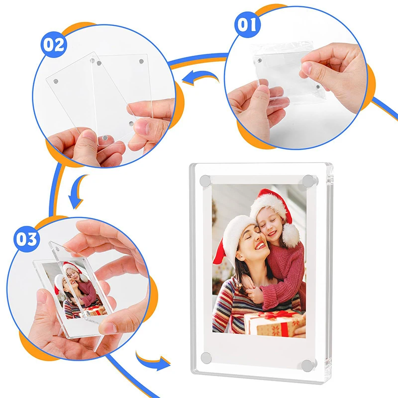 Acrylic Fridge Picture Magnets Magnetic Photo Frame For Fujifilm Instax Mini 11 8 9 25 50 7 Film Camera Accessories Home Decor