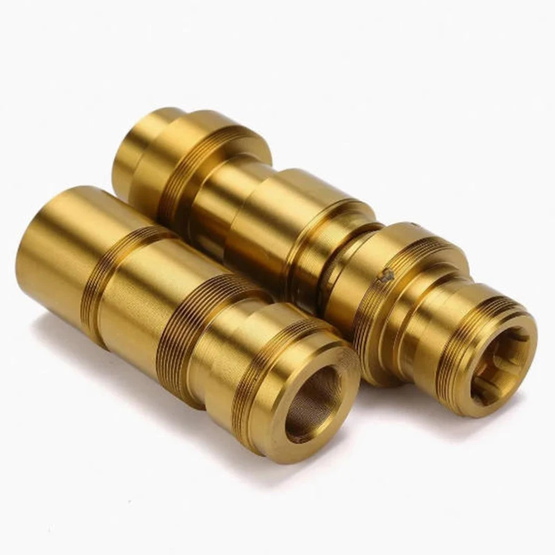 High Precision CNC Machining Solid Brass Conical Hose Nozzle Connector with Annular Grooves, Custom Lathe Turning Brass Fluid