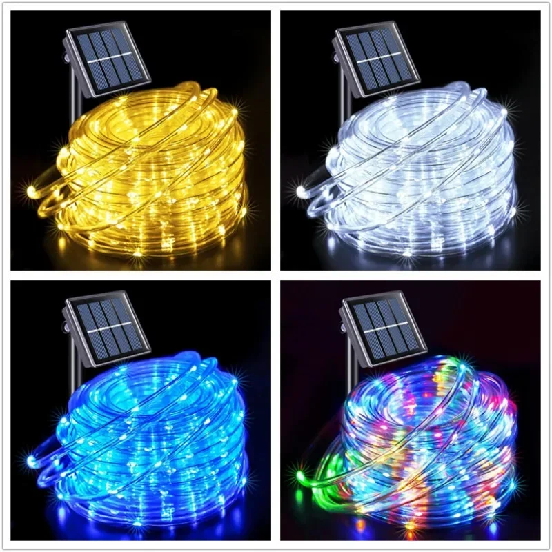 

Solar String Lights 300/200/100/50 LED 8 Mode Outdoor Solar Light Garland Tube Rope Fairy Garden Yard Party Christmas Decoration