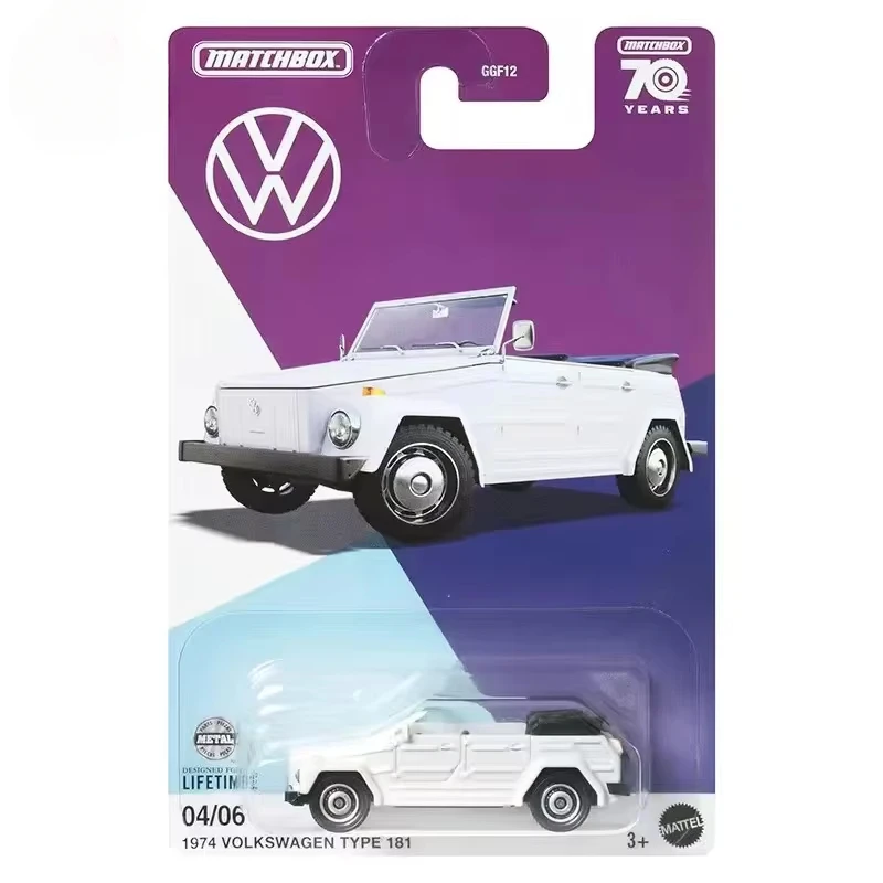 Original Mattel Matchbox Car 1/64 Diecast 70 Years 1974 Volkswagen Type 181 GGF12 Vehicle Model Toys for Boys Collection Gift