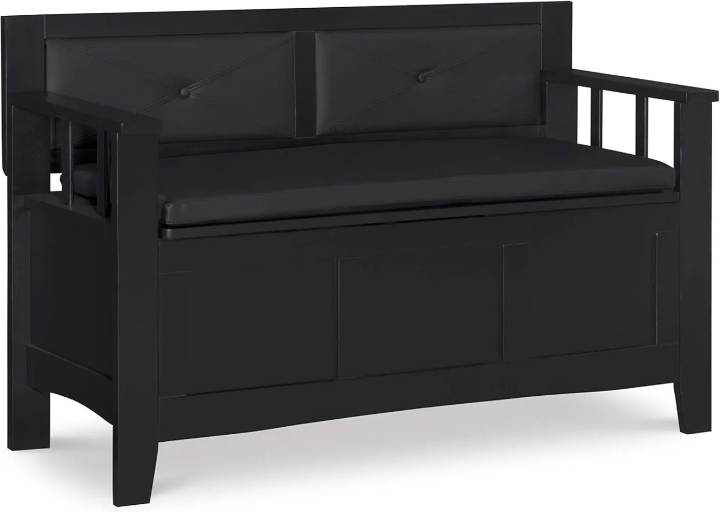 

Linon Carlton Padded Bench, 44.5"W X 17"D X 30"H, Black