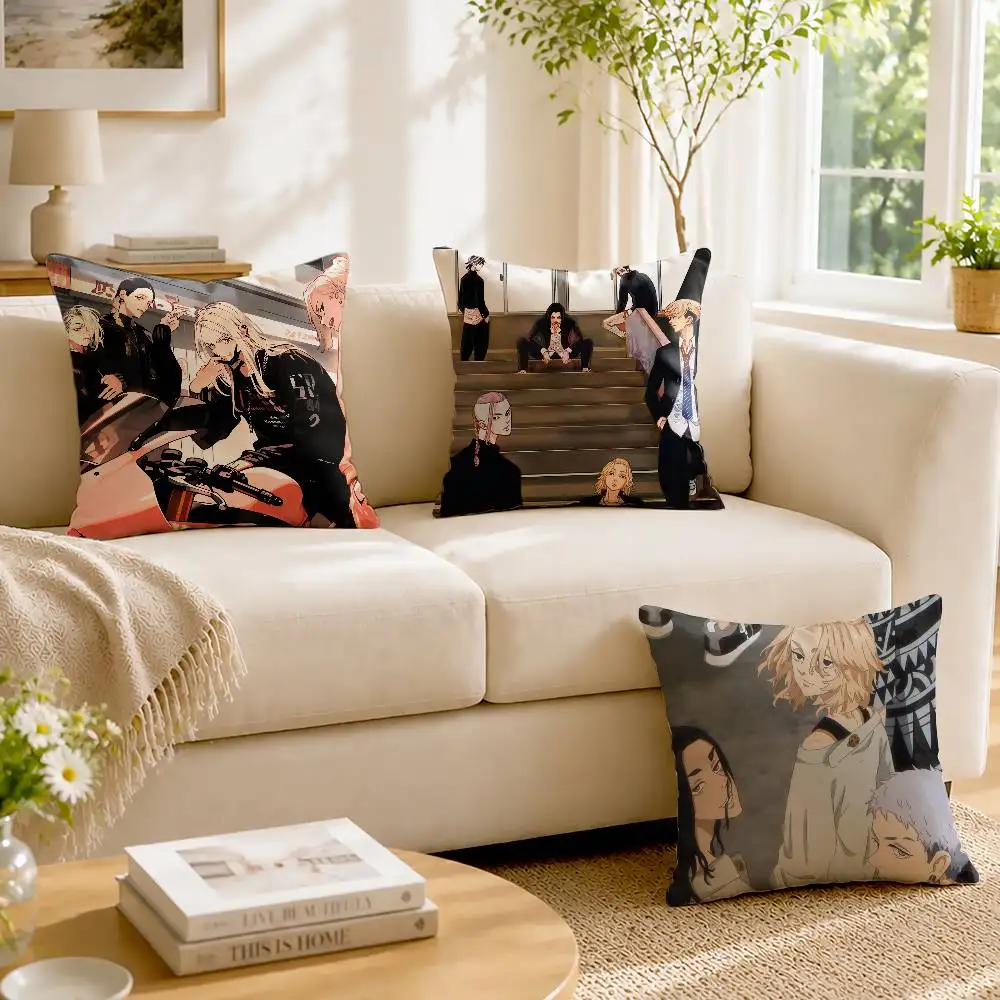 Anime Tokyo-R-Revengers Customizable Square Cushion Cover Double Sided Print Pillow Case