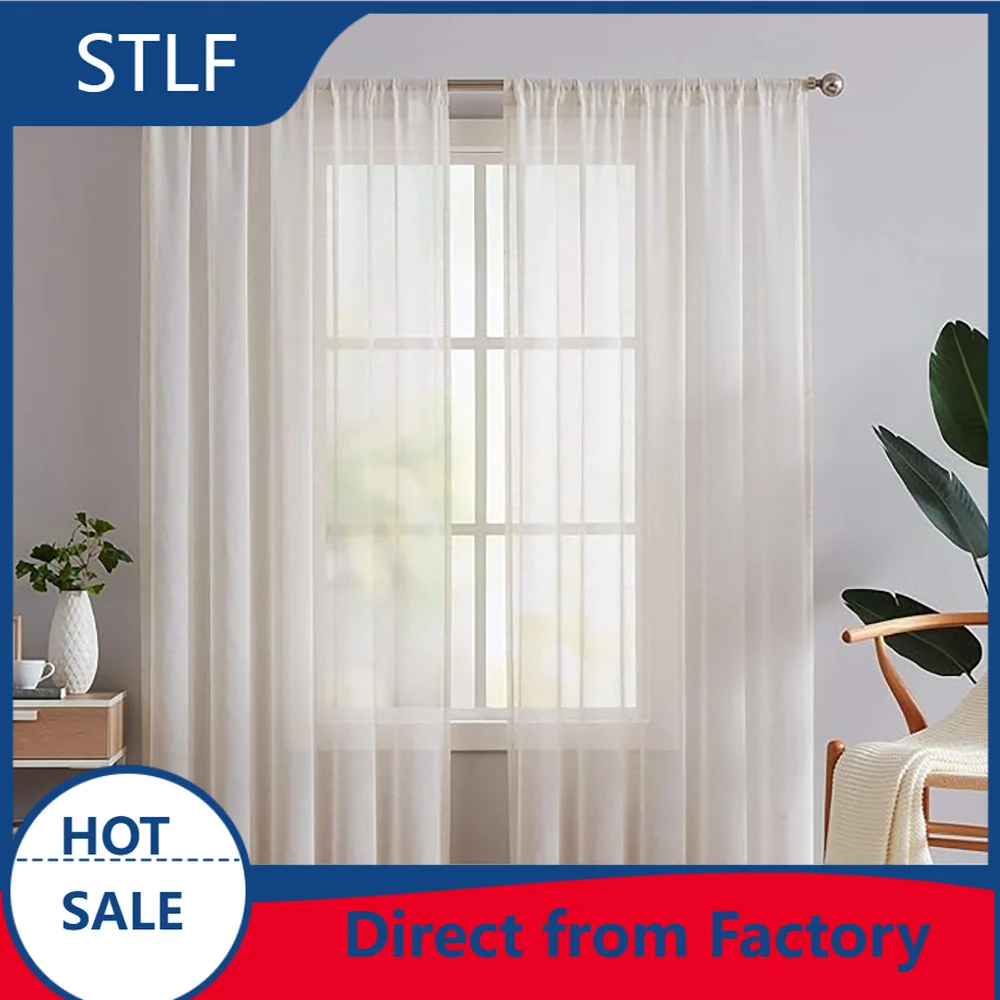 Modern Style Light Filtering Wave Sheer Window Treatments Natural Drapery Curtains & Valances1㎡