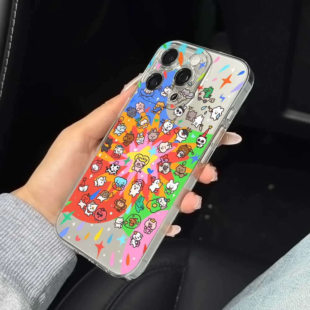Colorful Cute Pet Print Silicone Phone Case for IPhone 17 16 15 14 13 12 11 Pro Xs Max Air Mini 7 8 6 6s Plus SE 2020 2022 Cover