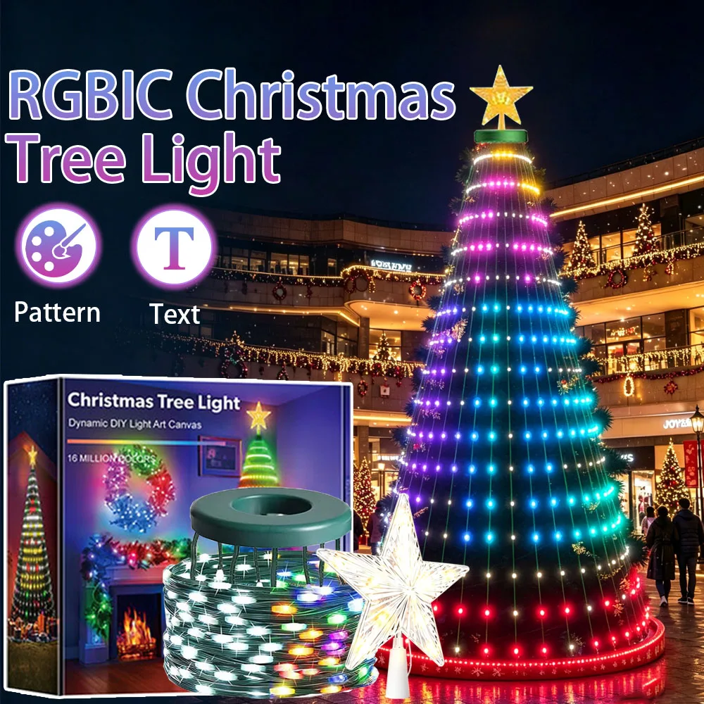 Christmas Tree LED Lights 400LEDs Smart RGB LED String Lights Holiday Decoration for Indoor Outdoor Tree APP/Remote Control