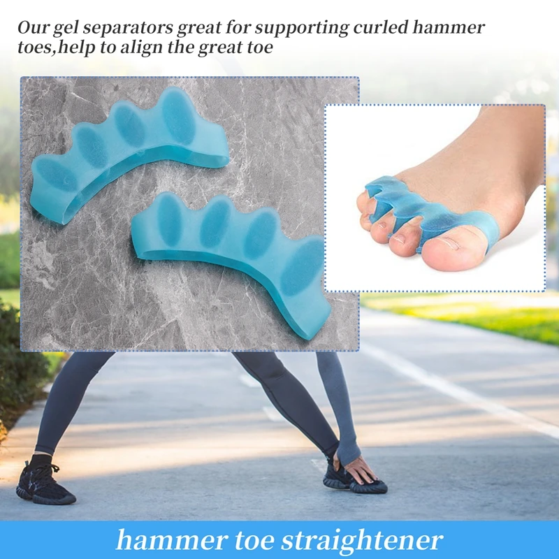 Corrector, Toe Separator,Bunion Relief Protectors New Material Gel Hammer Toe Straightener,Toe Spacers, Toe Stretchers,For Men A