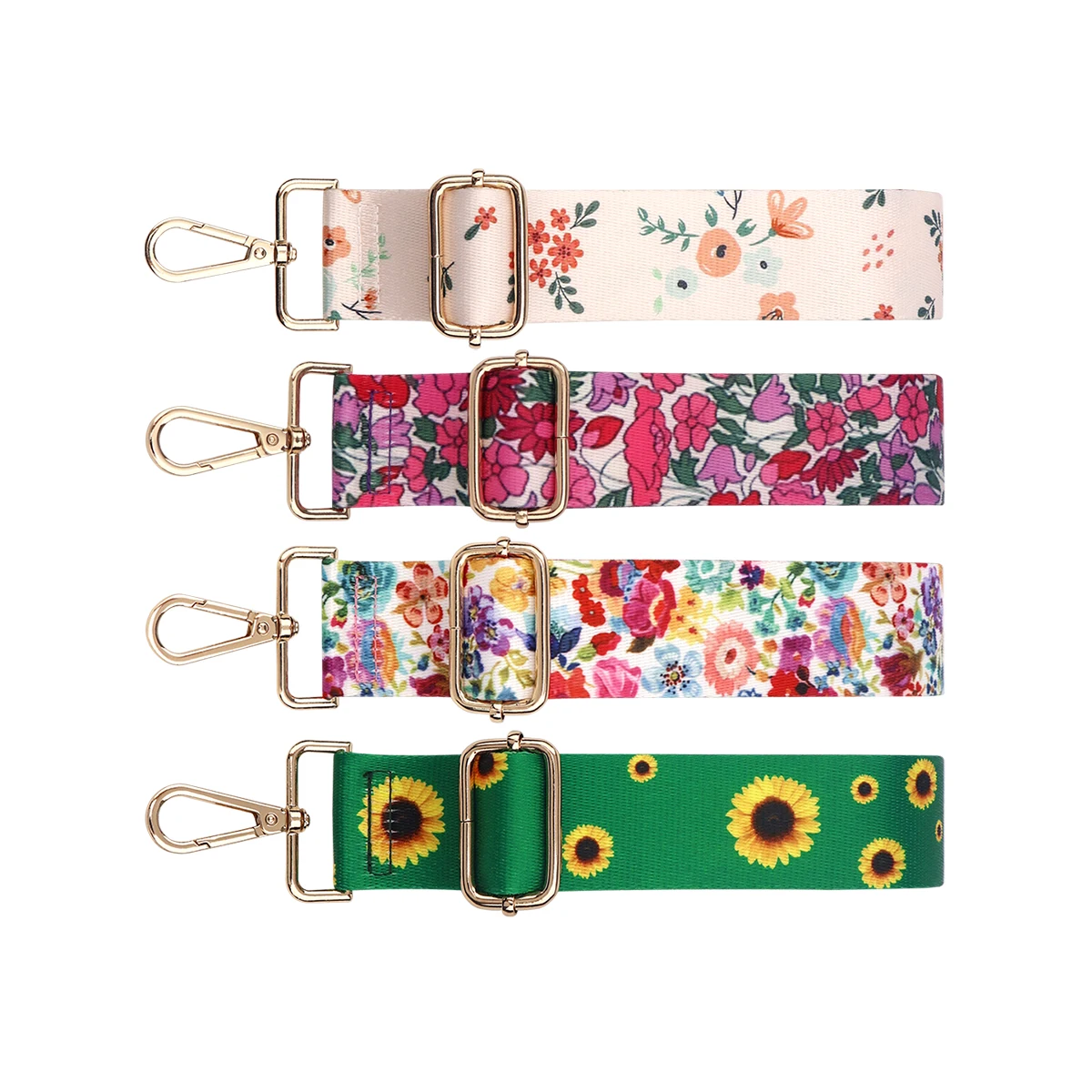 Sunflower Shoulder Nylon Straps Golden Chain Belt Strap for Women Crossbody Handbag Adjustable Wide Straps Bag Accessories