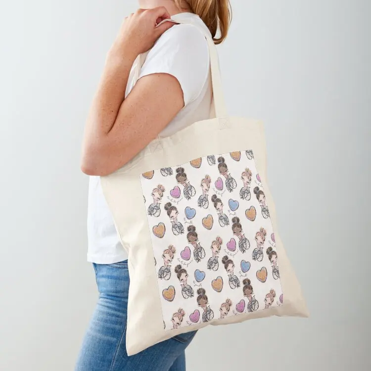 

Cute Girl in wheelchair pattern Tote Bag canvas bags tote bag women custom bags canvas tote bag