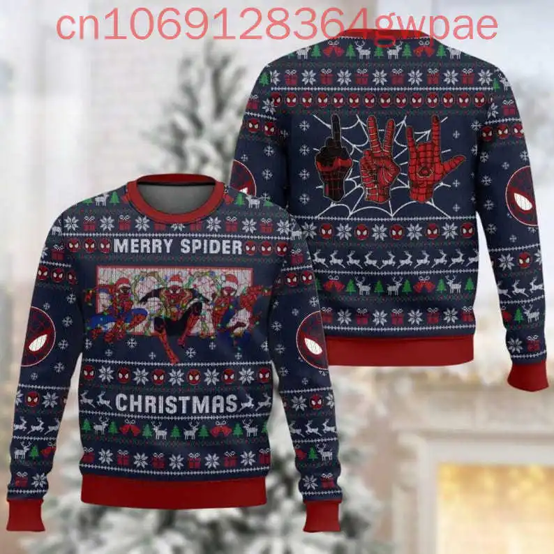 Disney Marvel Ugly 3D Sweaters Halloween Gift Christmas Gift Spider Man 3D Print Christmas Ugly Sweaters Fashion Casual Sweater