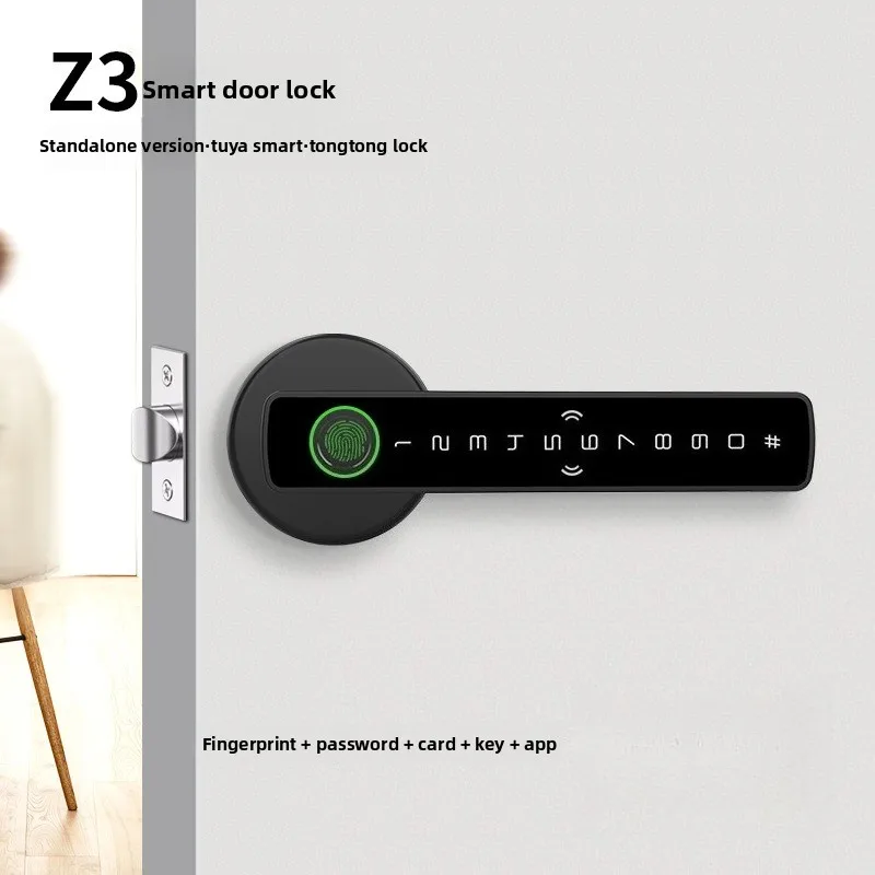 

New Single Handle Password Lock Handle Graffiti Bluetooth Indoor Wooden Door Fingerprint Lock Spherical Intelligent Door Lock