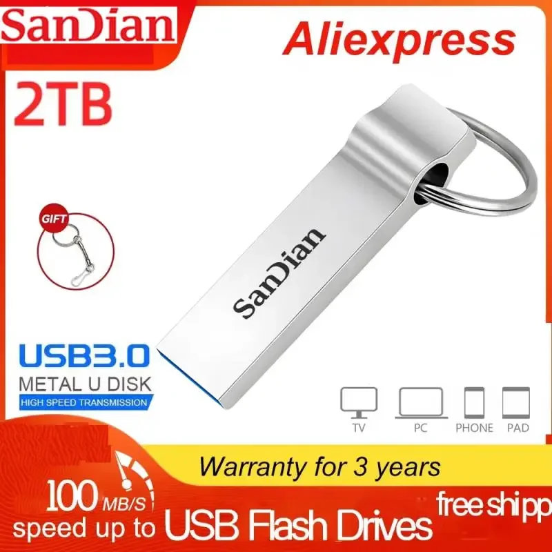 محرك ذاكرة فلاش USB معدني ، محرك قلم OTG مقاوم للماء ، سرعة عالية ، USB ، 1 ، 2 ، من من من خلال USB ، GB ، GB ، أفكار هدايا ، USB