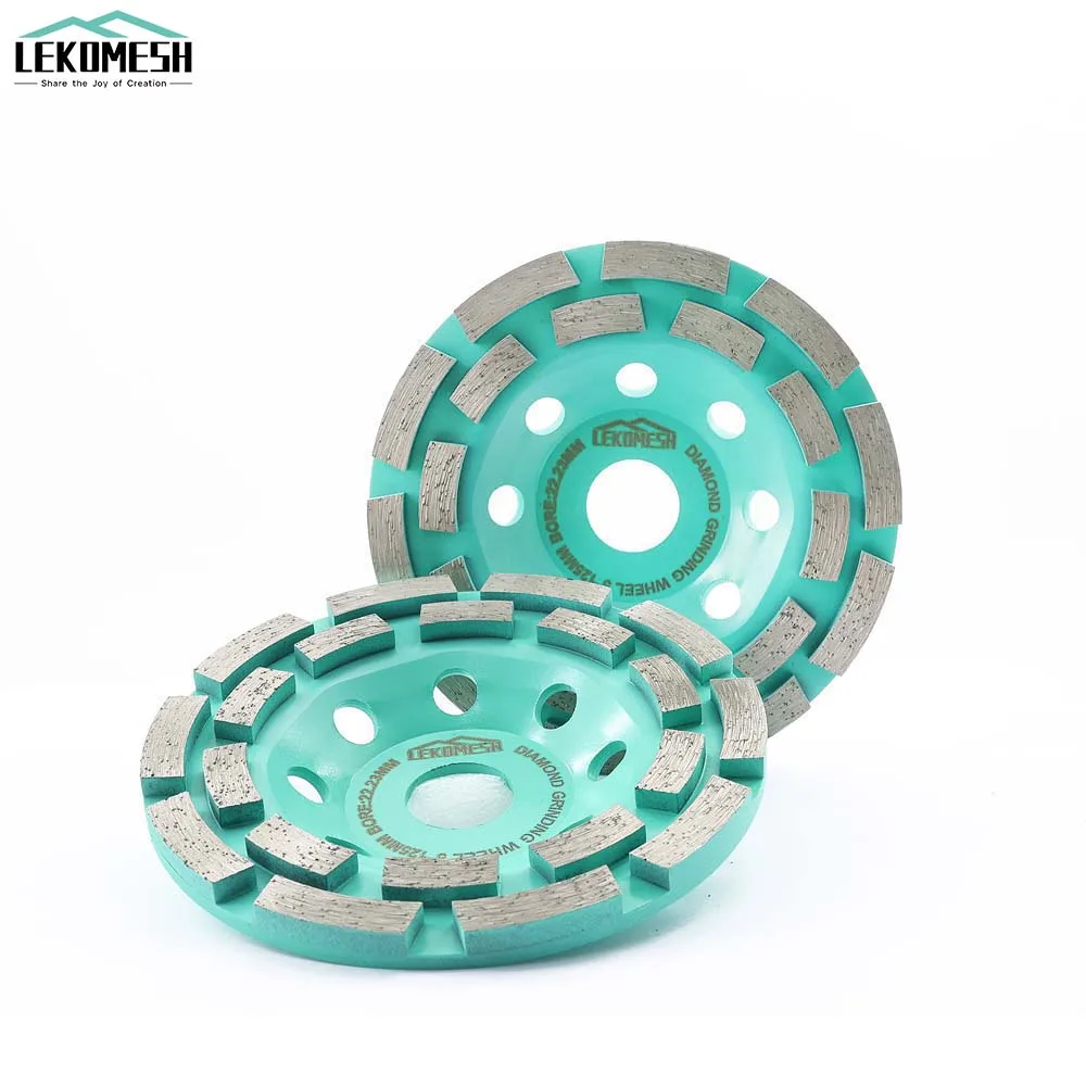 

LEKOMESH 1pc Dia 4/4.5/5/7inch Diamond Double Row Grinding Wheel For Concrete Granite Marble Grinding Disc For Masonry