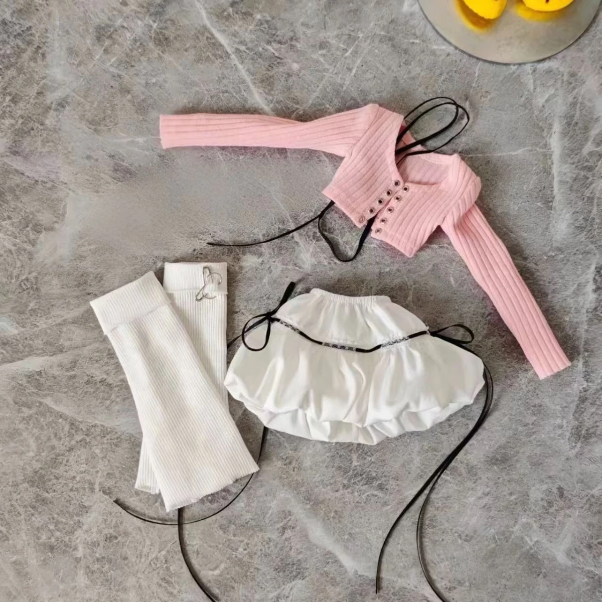 1/4 ドール服スーツ 45 センチ Bjd ドール用スカートセット トップ+スカート+レッグカバー 女の子のおもちゃ ドレスアップ プレイハウス ドールアクセサリー、人形なし