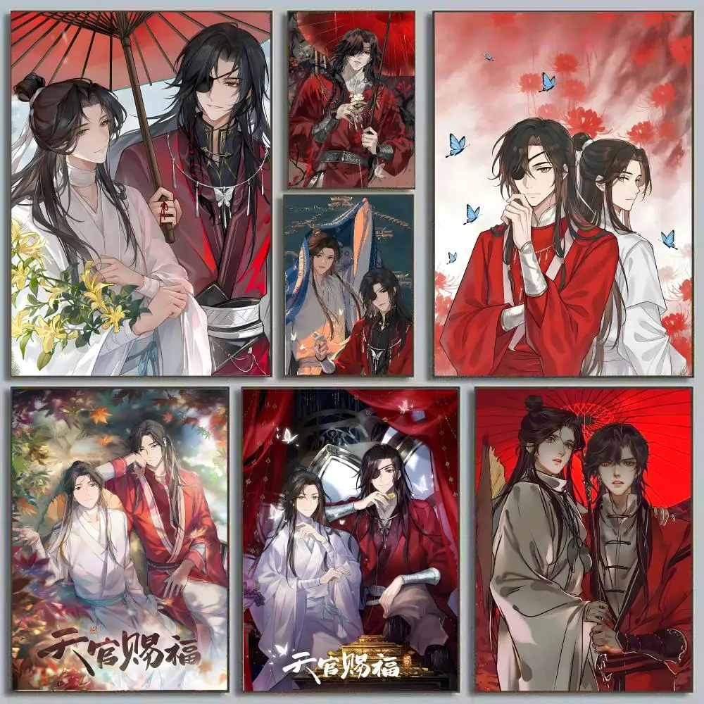 Heaven Officials Blessing TGCF Xie Lian Hua Cheng Danmei Fantasy Painting Calligraphy Poster Eco-Friendly Decor Frameless Canvas