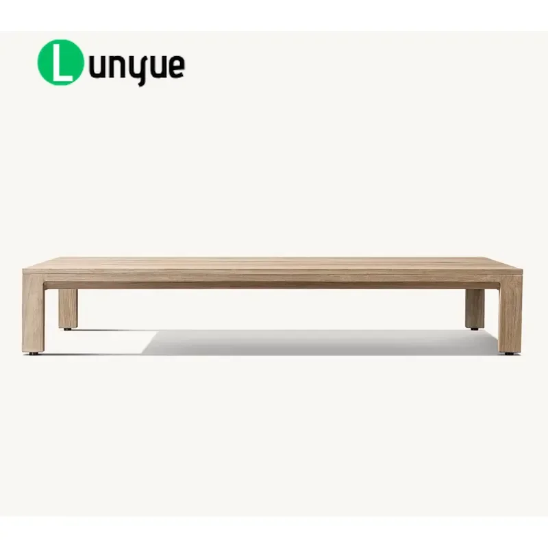 Modern Handcrafted Solid Teak Wood Outdoor Coffee Table High Quality Garden Furniture Durable Natural Finish for Patio Yard