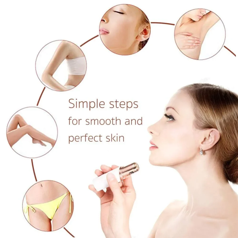 6pcs Facial Hair Remover Replacement Heads for Upper Lip Chin Cheeks Sideburns Shaver Head Cutter  Blade Trimmer