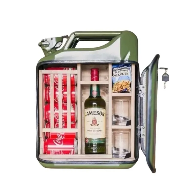 Mini Fuel Drum Shaped Wine Box, Creative Storage Case for Bar and Wine Cabinet, Gift for Men