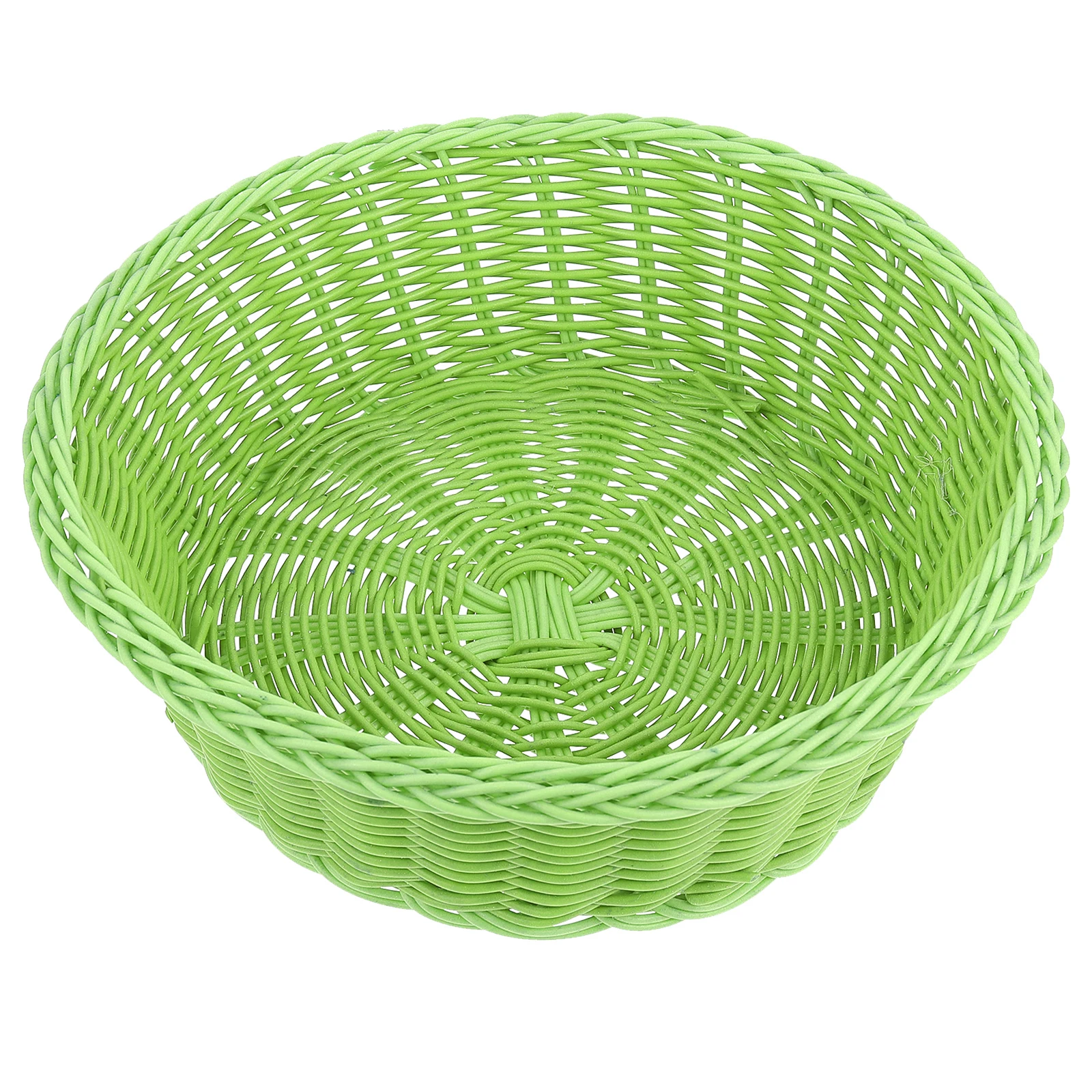 

Woven Fruit Basket Large Plastic Bread Storage Baskets Rattan Home Decor Imitated Tray Solid Household Office Suitable