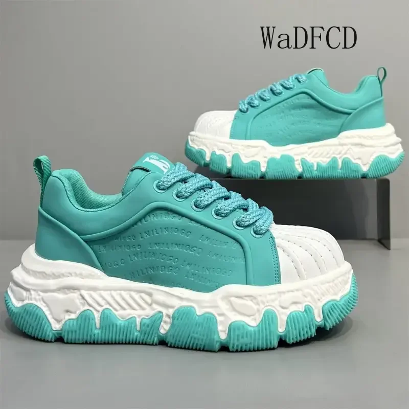 Chunky Sneakers Men Original Designer Board Shoes Fashion Casual Leather Fabric Breathable Height Increased Platform Sport Shoes