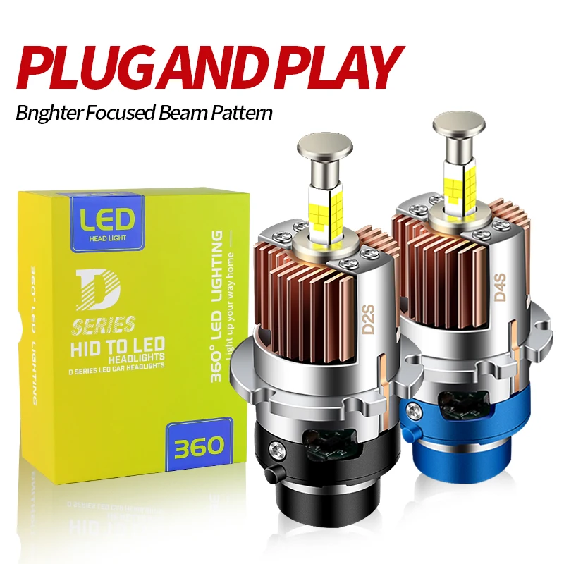 

2pcs LED D2S D4S Headlight Car Accessories 30000LM D2R D4R LED Canbus Lamps Auto Lights Bulb Plug&Play 6000K For Lexus Toyota
