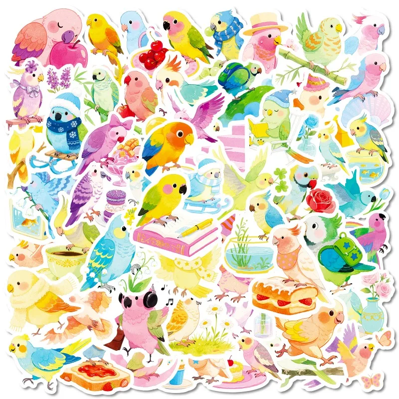 56枚入り 漫画風 個性的なオウム クリエイティブ グラフィティ デコレーション ステッカー