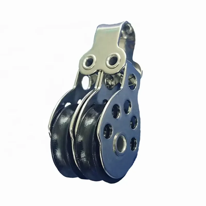 316 Stainless Steel Marine Pulley 25mm Double Swivel Block Nylon Sheave Sailing Hardware for Yacht Boat Kayak Rigging Gear