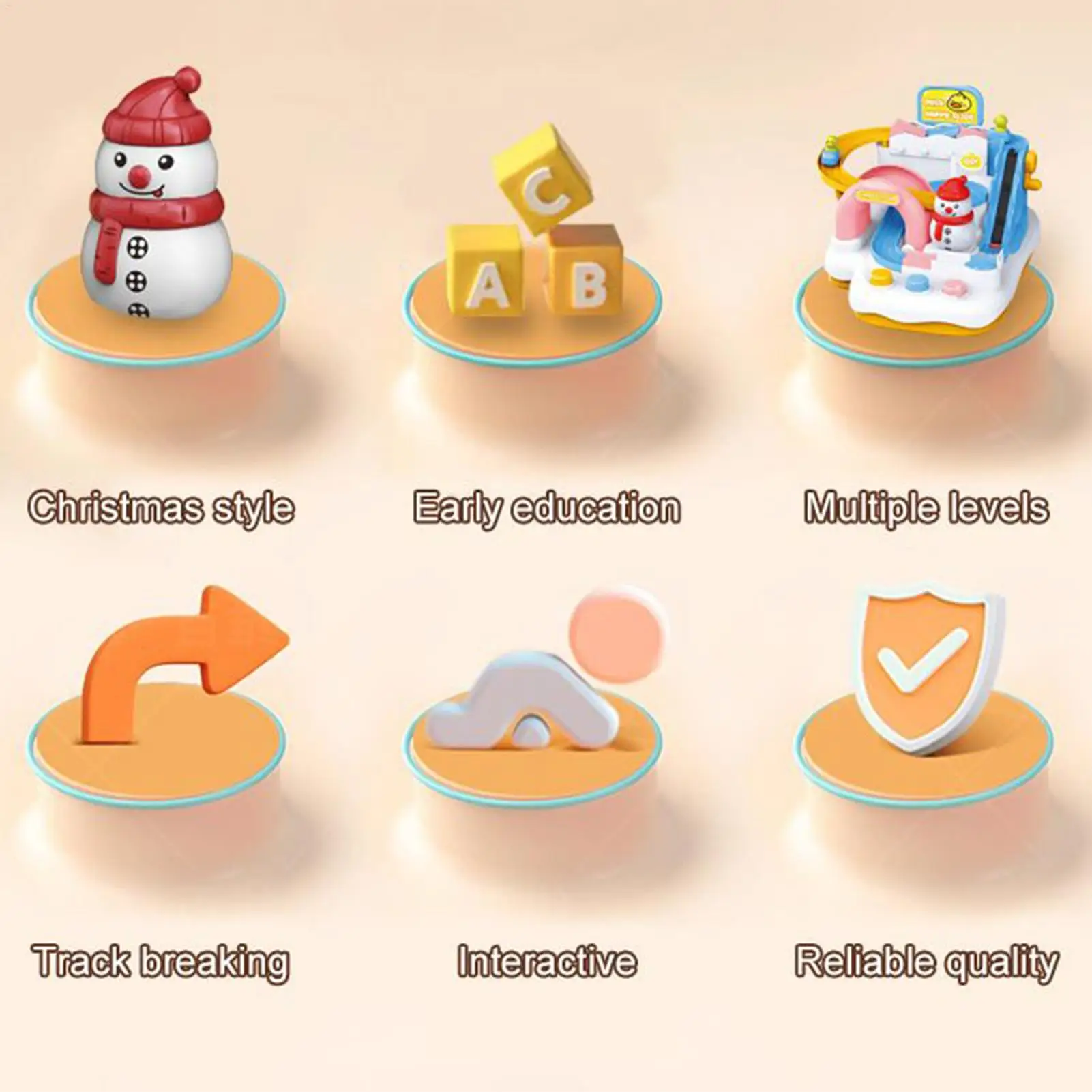 Juego de pista de carrera navideña, juguetes de vagón ferroviario Montessori, coche cerebral interactivo, juguetes para niños, Navidad, vacaciones, cumpleaños