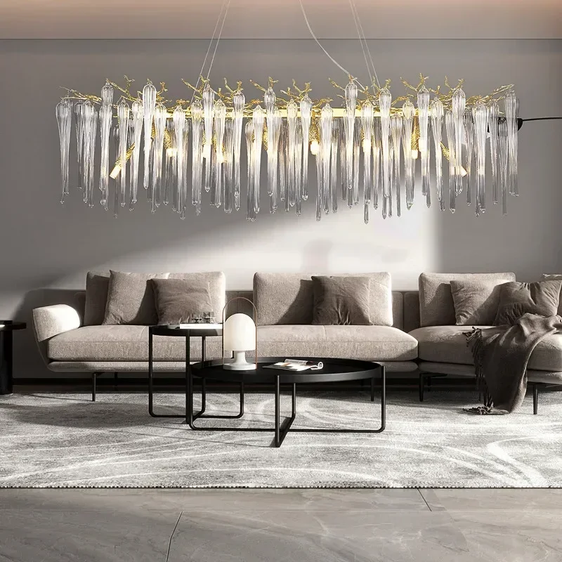 

Modern luxury LED crystal chandelier villa living room chandelier dining room Nordic home decoration glossy bedroom lighting