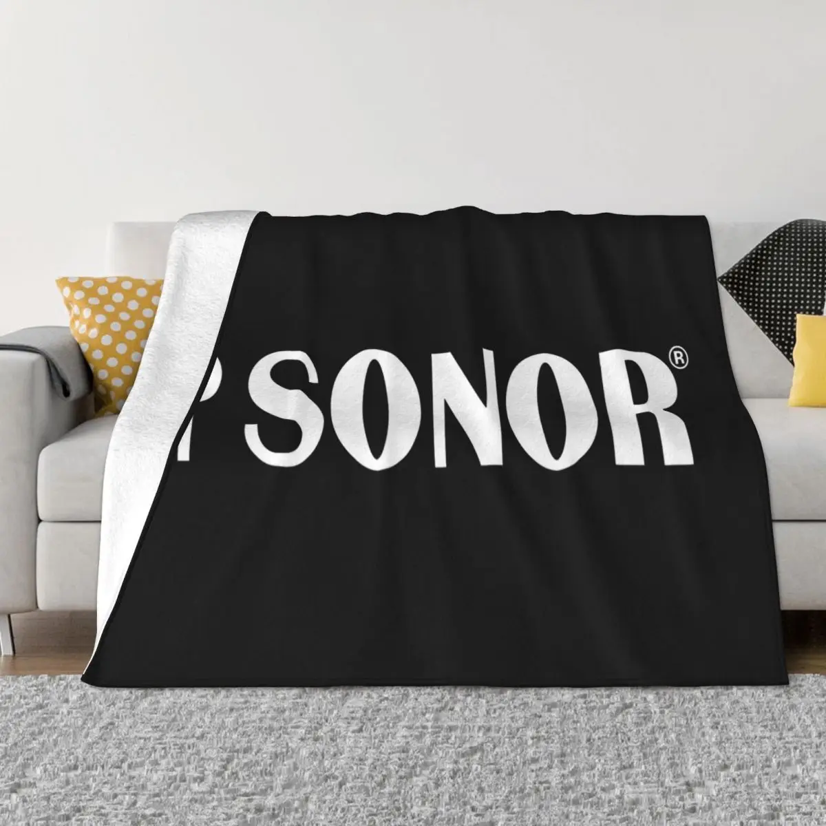 Sonor Drums Guitar Music Logo Popular Tees Black And White S 3Xl Aesthetic Hipster Normal Plus Size Throw Blanket