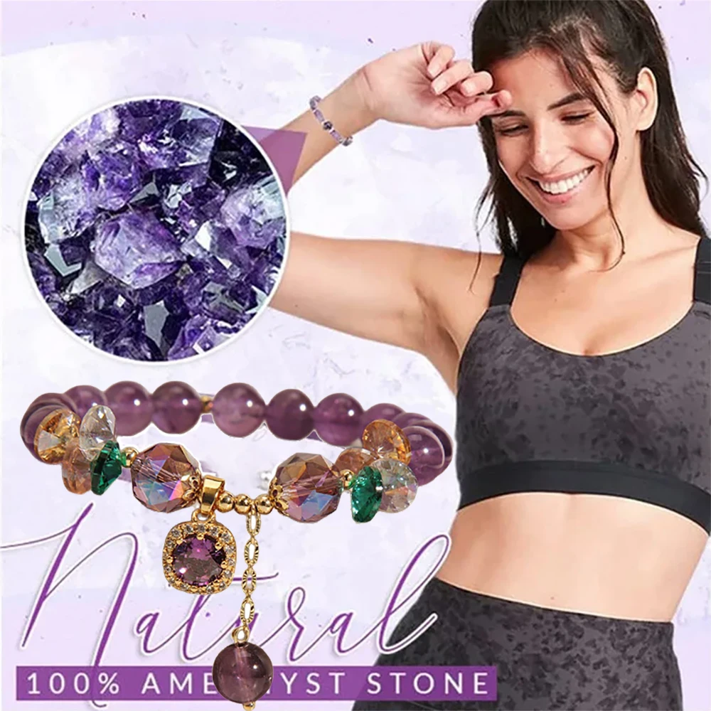 

1pcs Exquisite Purple Crystal Healing Beads Zircon Charm Bracelet Women Girls Birthday Jewelry Accessories Beautiful Symbolic